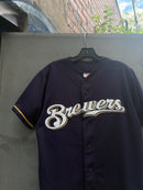 90s brewers navy/gold jersey - size M