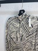 Valentino newspaper silk blouse - size L womens