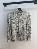 Valentino newspaper silk blouse - size L womens