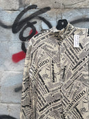 Valentino newspaper silk blouse - size L womens