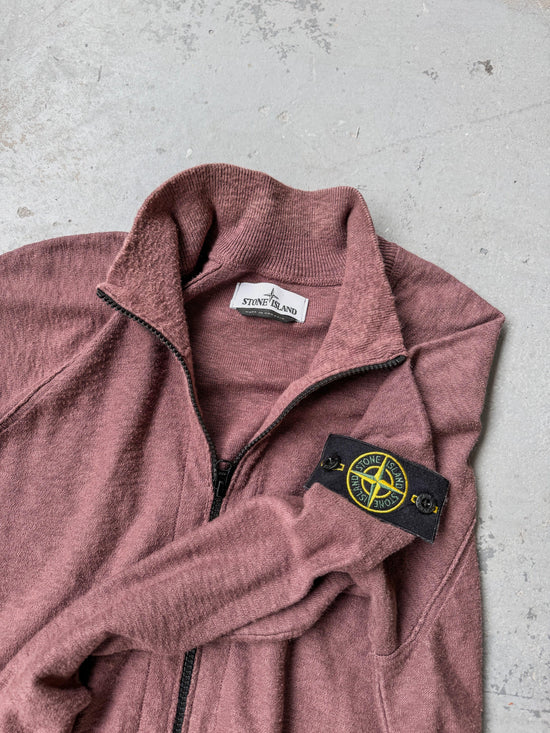 Stone Island Burgundy zip-up sweater