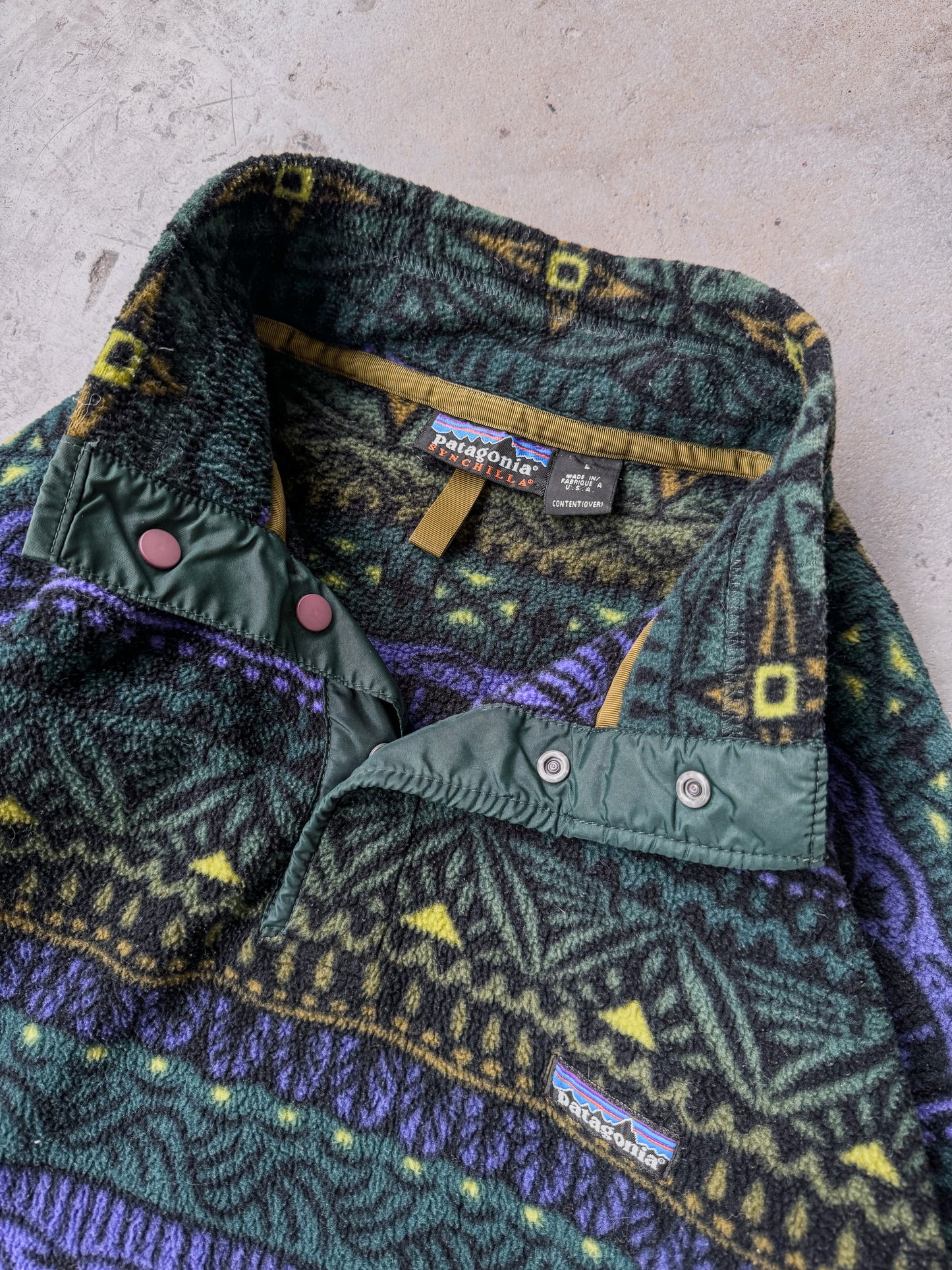 90s Patagonia Pattern Synchilla Snap T