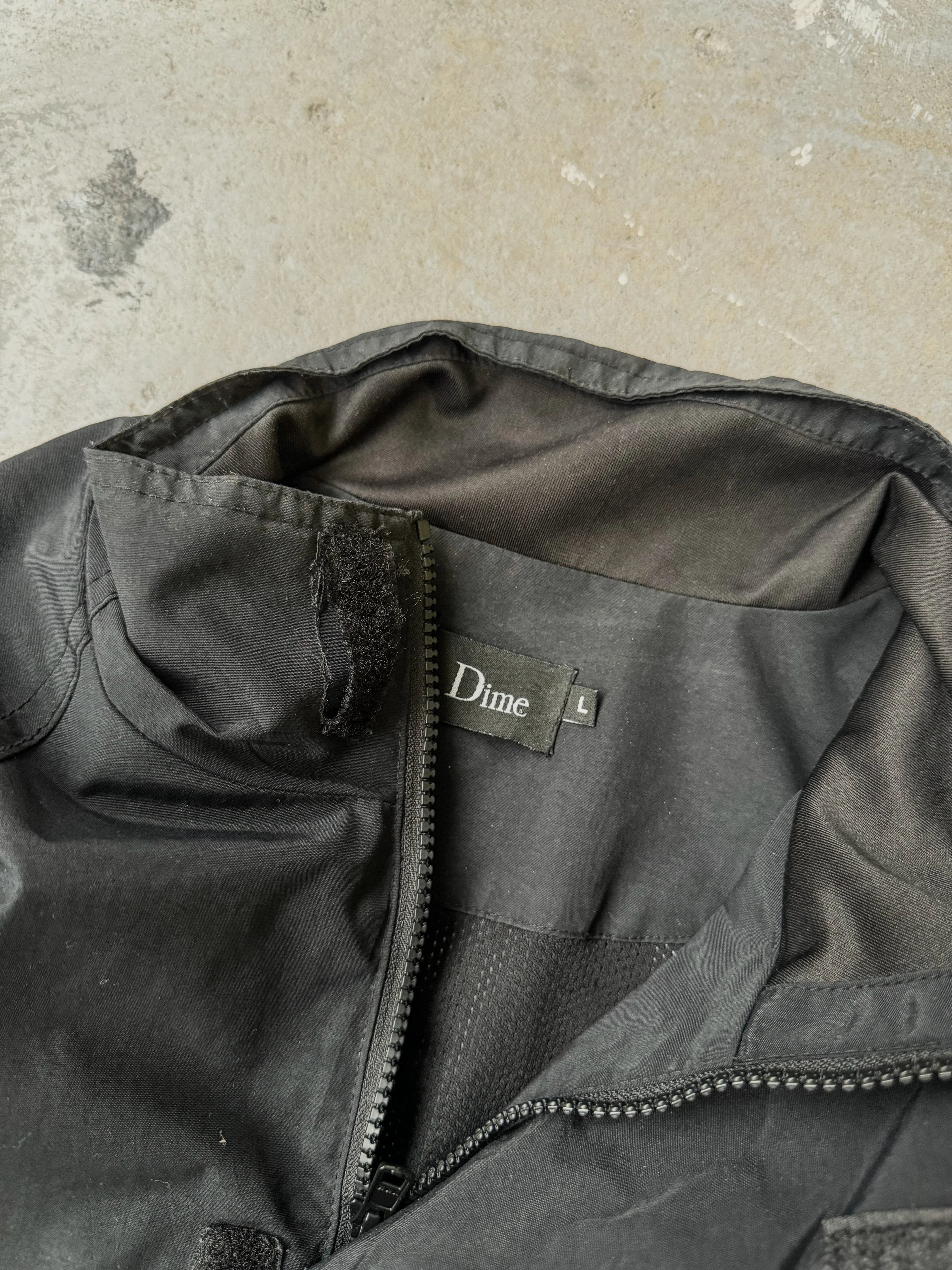 Dime Black Anorak windbreaker - Sz L
