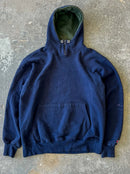 90s Champion Neck Zip Navy Hoodie