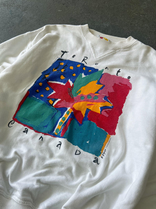 90s Toronto canada white crewneck - Sz M