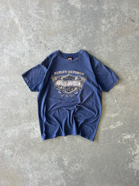 Y2K harley Davidson Kitty hawk navy tee - Sz M