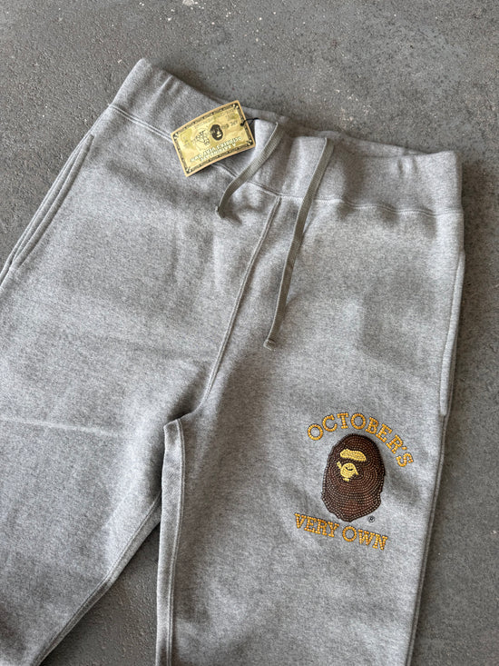 Bape/OVO grey Sweatpants -Sz L