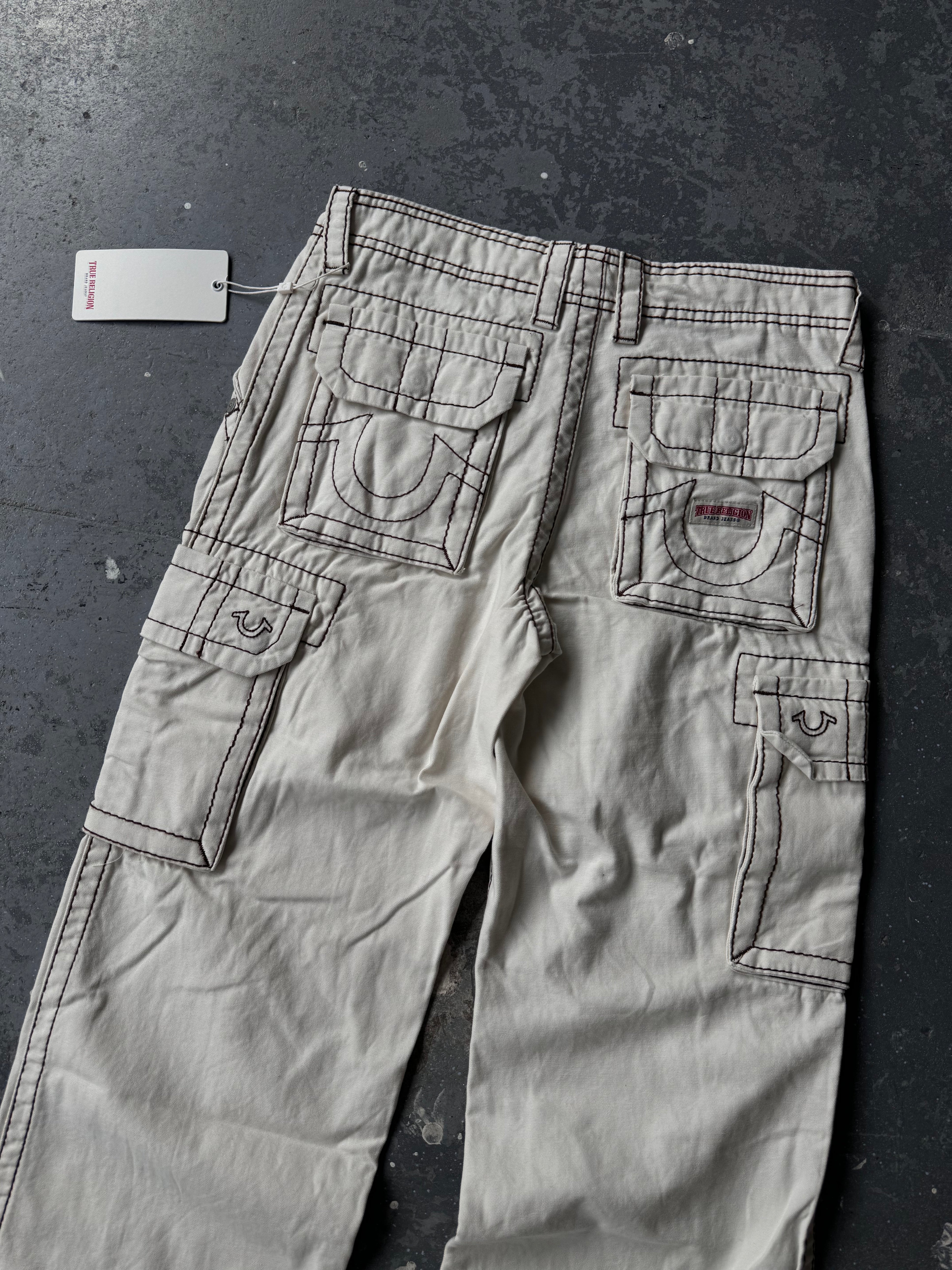 New true religion beige cargo pants - Sz 26