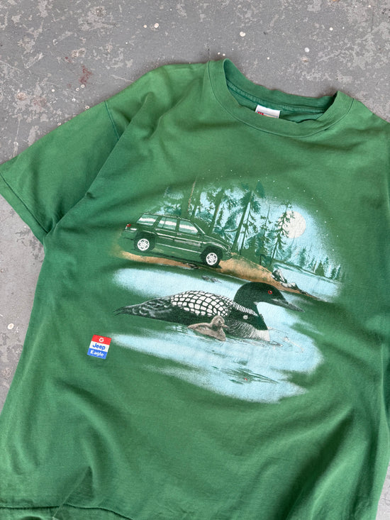 90s Jeep Duck Green tee - Sz XL