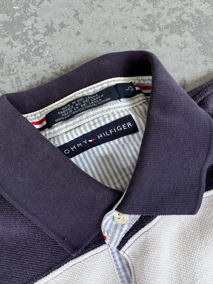 Y2K Tommy Hilfiger embroidered logo polo - Sz L