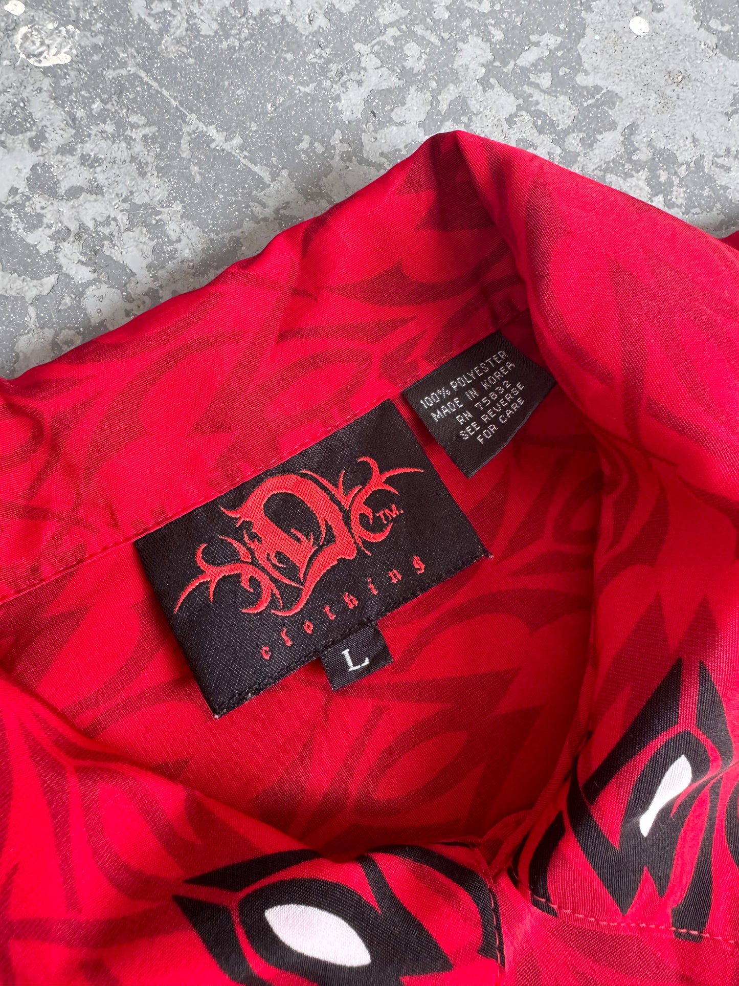 Y2K D Clothing Tribal Red Shirt - Sz L